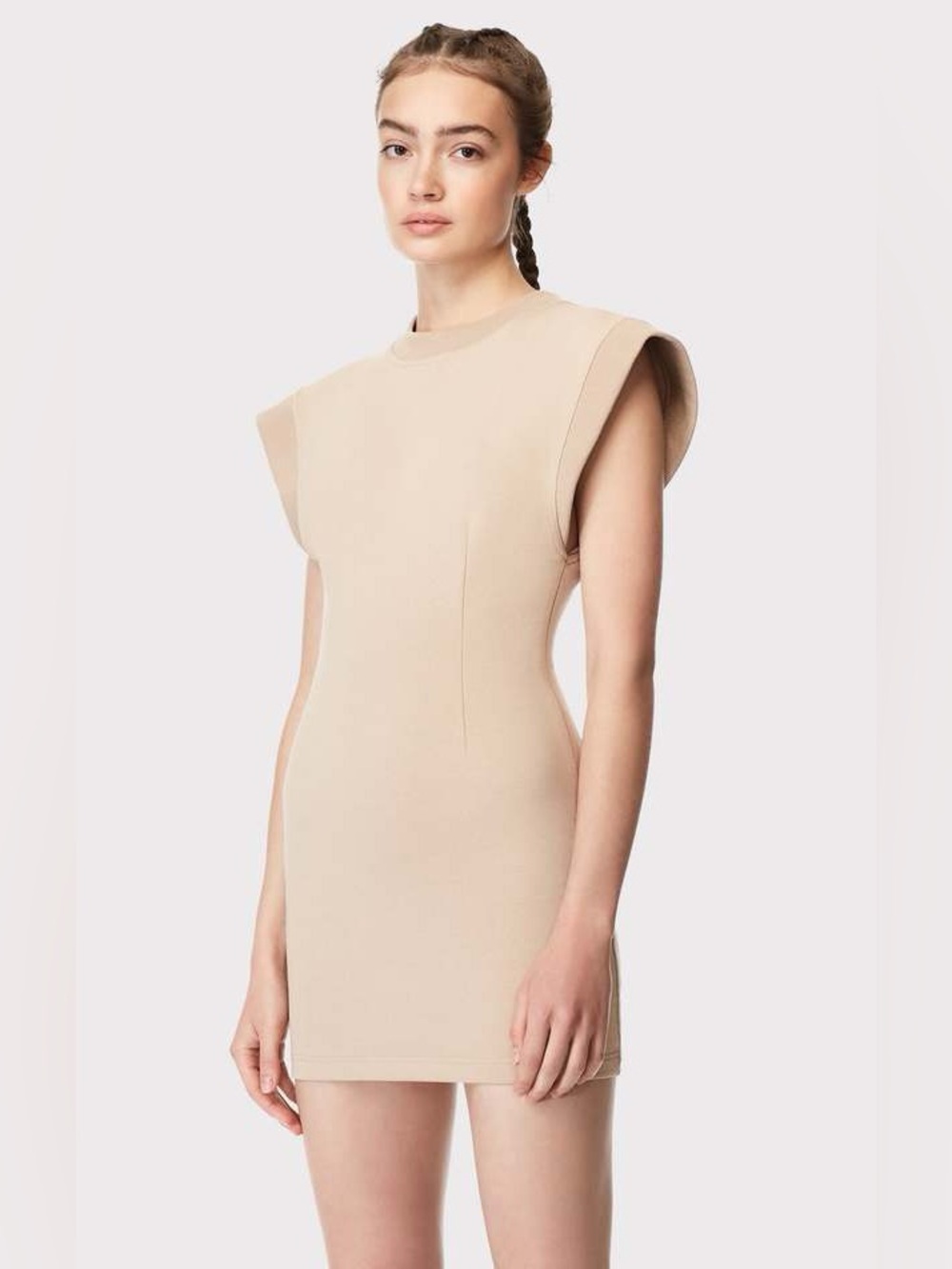 Herve Leger Sweatshirt Mini Dress Desert Size XS